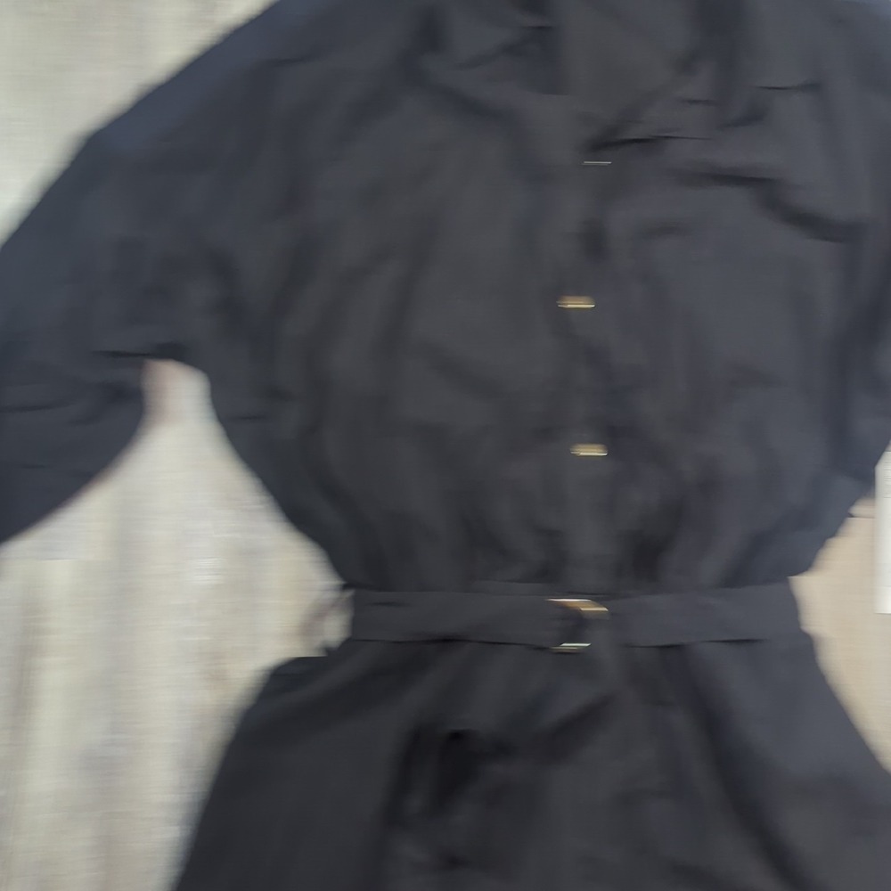 Zara Basic Shorts Romper Black 3/4 Sleeve Belted Women's Size XL NWT Summertime - Picture 3 of 14